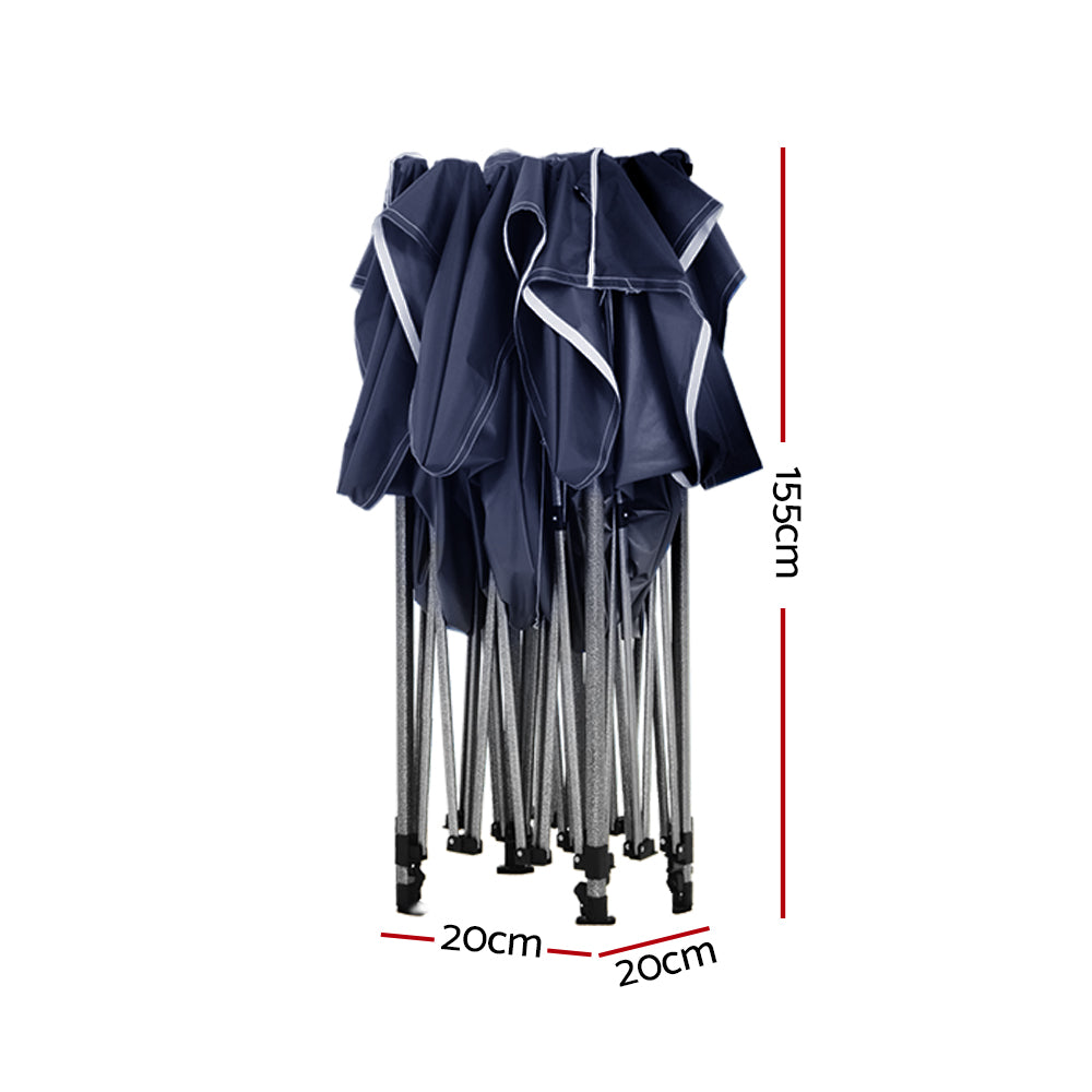 Gazebo Marquee 3x6m with Base Pods Folding Outdoor Canopy Shade Tent - Navy - Homecoze