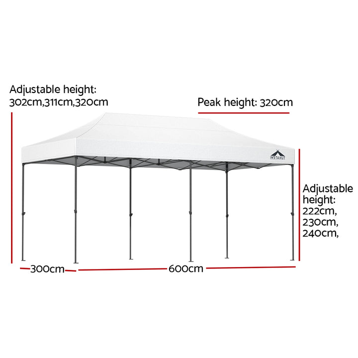 Gazebo Marquee 3x6m with Base Pods Folding Outdoor Canopy Shade Tent - White