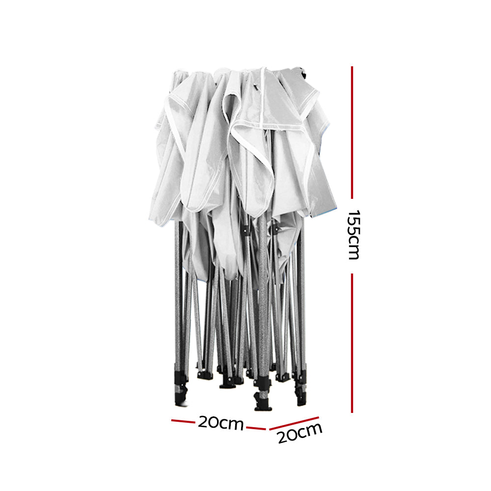 Gazebo Marquee 3x6m with Base Pods Folding Outdoor Canopy Shade Tent - White - Homecoze