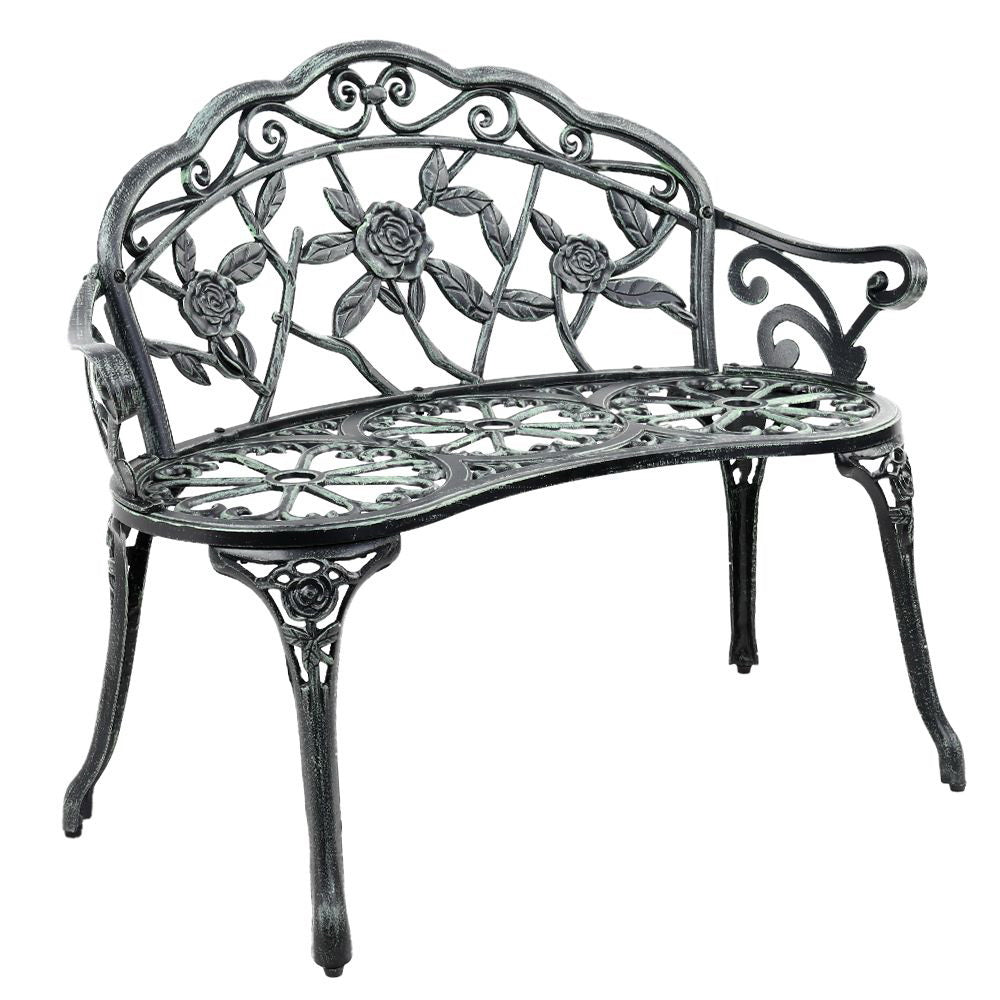 Victorian Inspired Garden Bench - Green - Homecoze