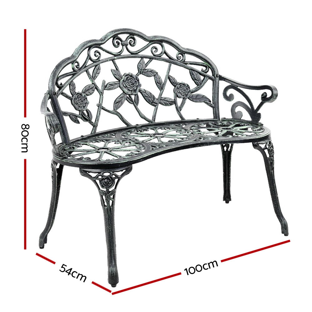 Victorian Inspired Garden Bench - Green - Homecoze