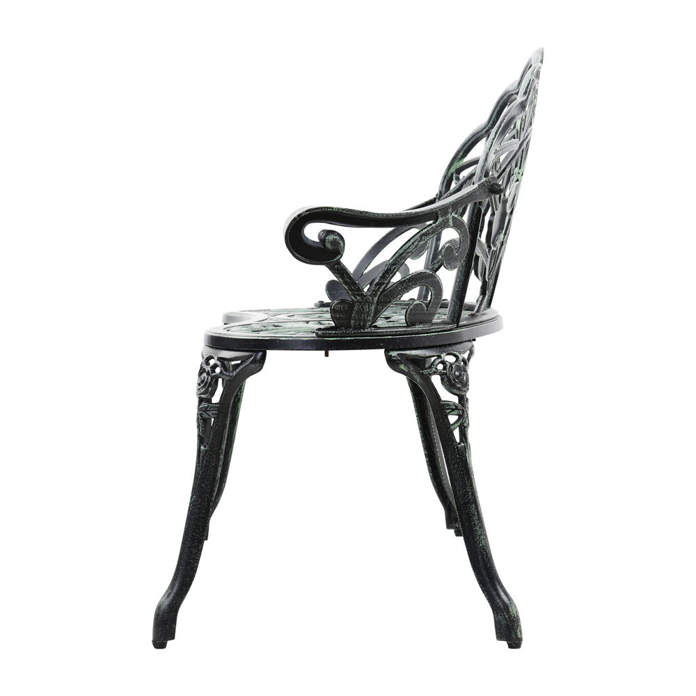 Victorian Inspired Garden Bench - Green - Homecoze