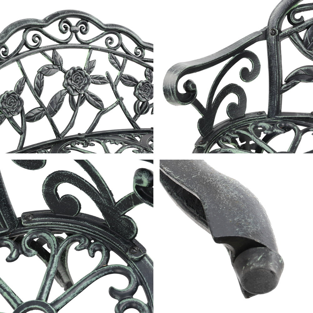 Victorian Inspired Garden Bench - Green - Homecoze