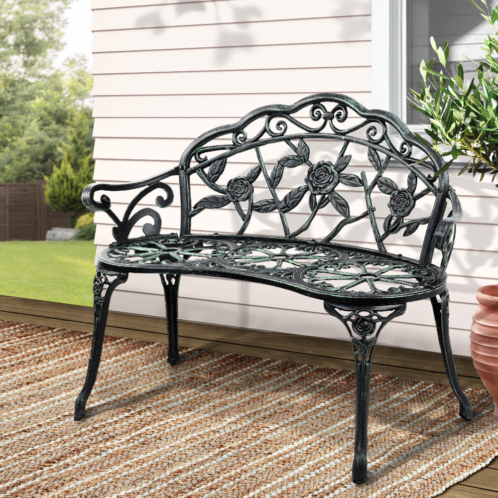 Victorian Inspired Garden Bench - Green Homecoze