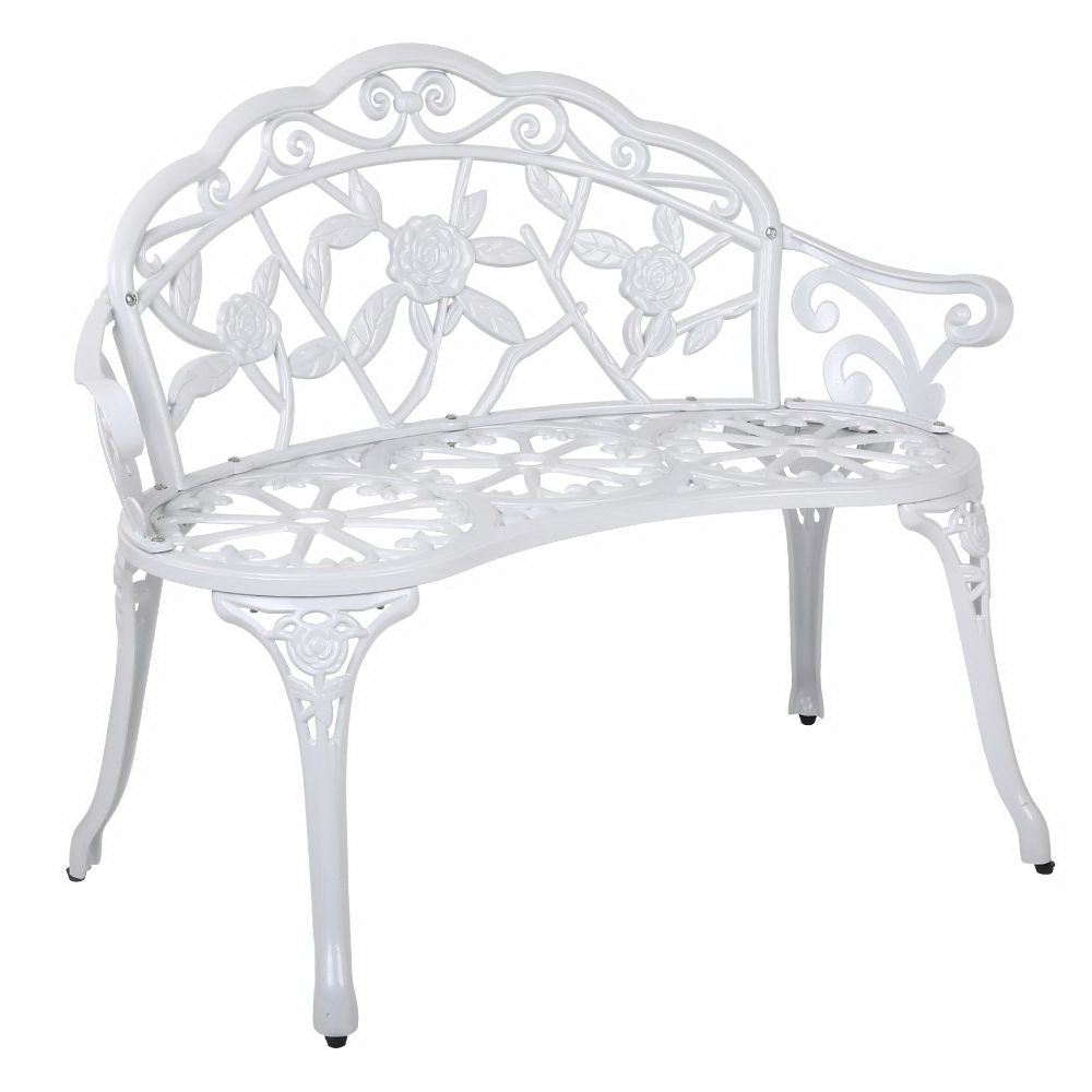 Victorian Inspired Garden Bench - White - Homecoze