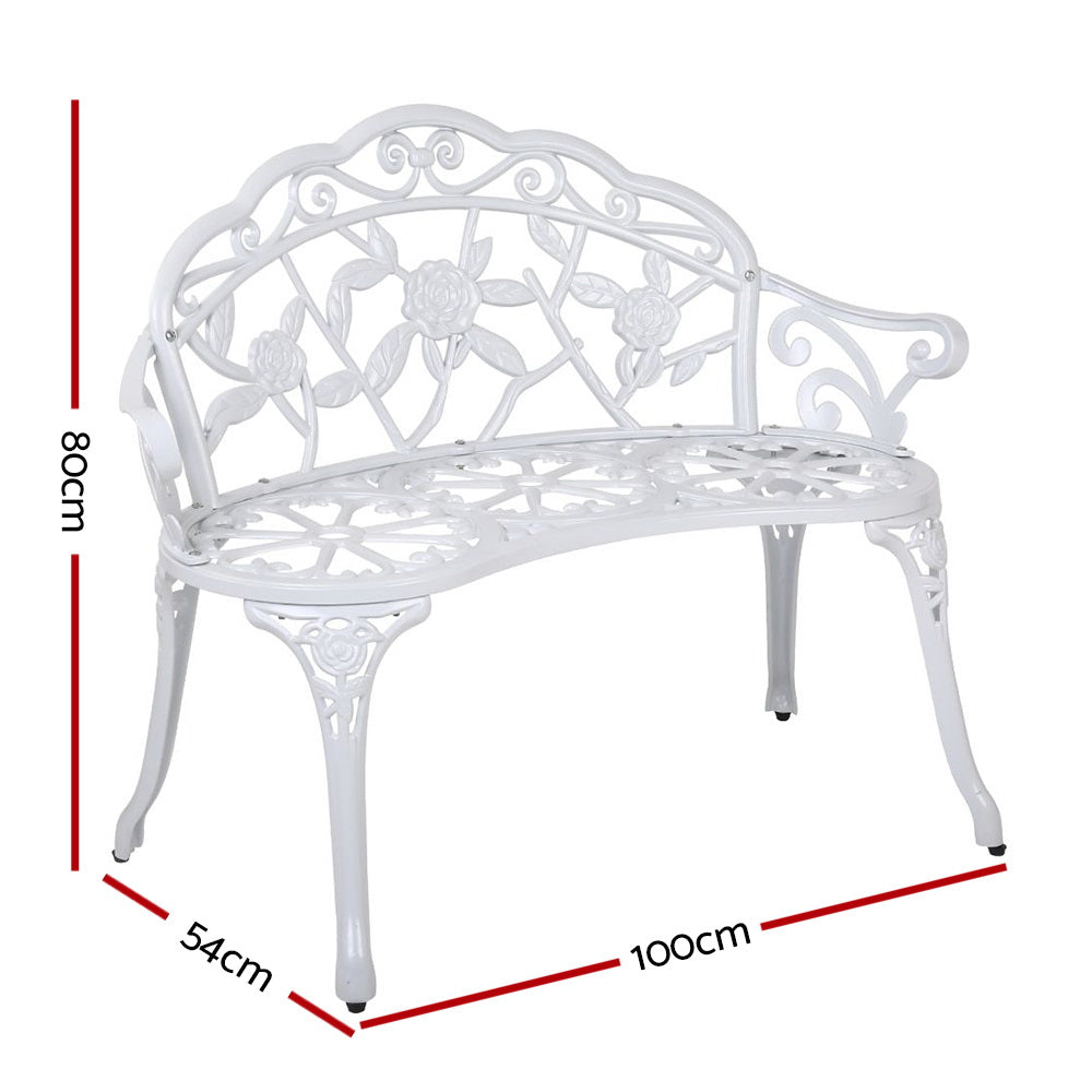 Victorian Inspired Garden Bench - White - Homecoze