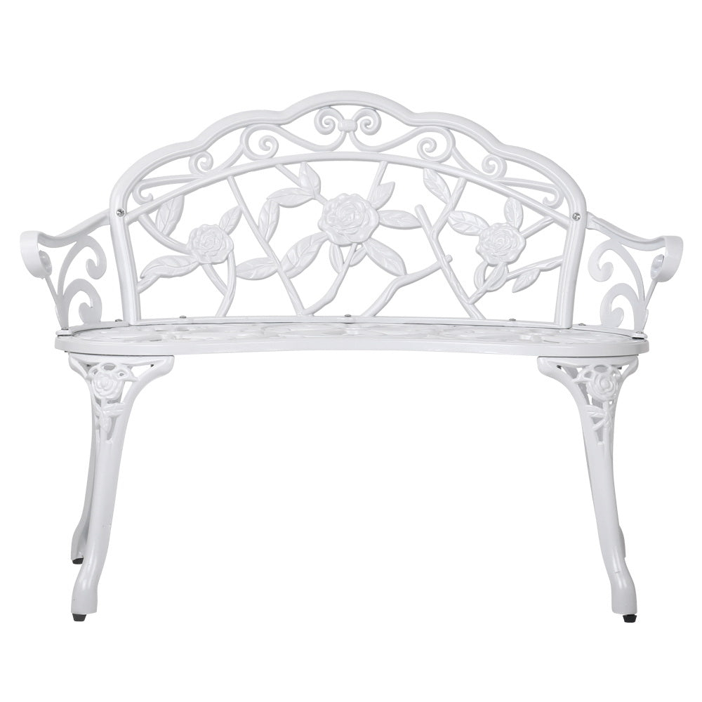 Victorian Inspired Garden Bench - White - Homecoze