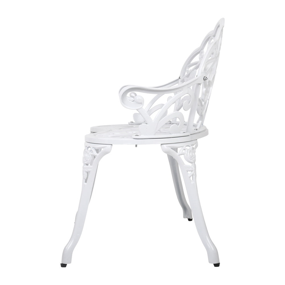 Victorian Inspired Garden Bench - White - Homecoze