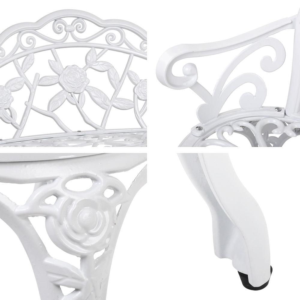 Victorian Inspired Garden Bench - White - Homecoze