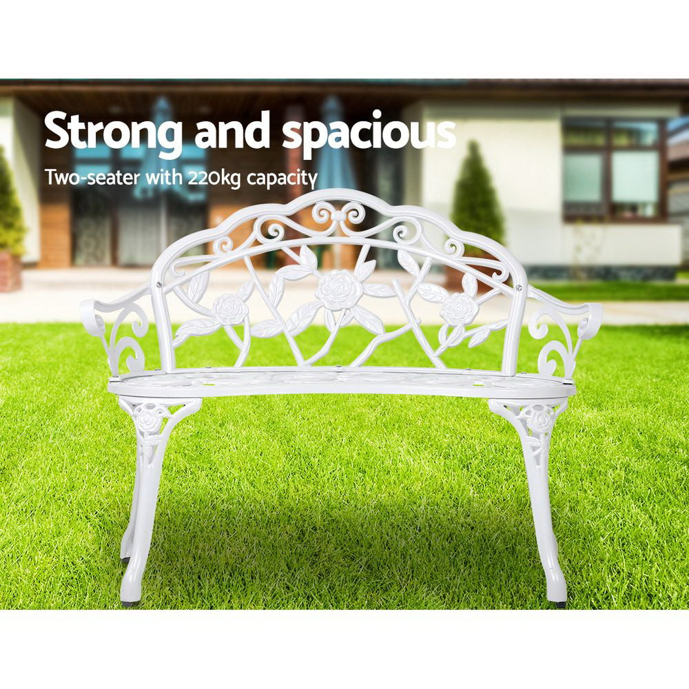 Victorian Inspired Garden Bench - White - Homecoze