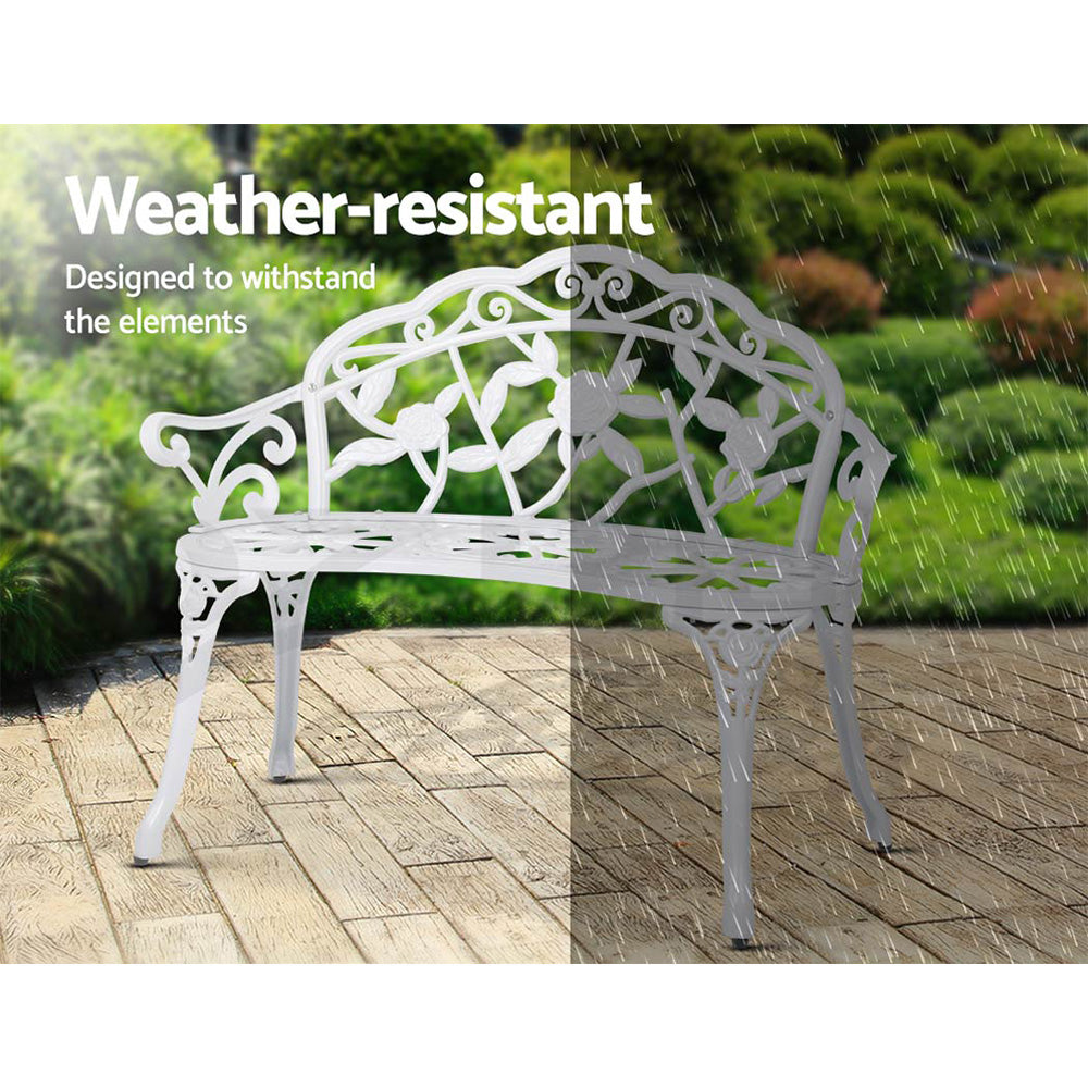 Victorian Inspired Garden Bench - White - Homecoze