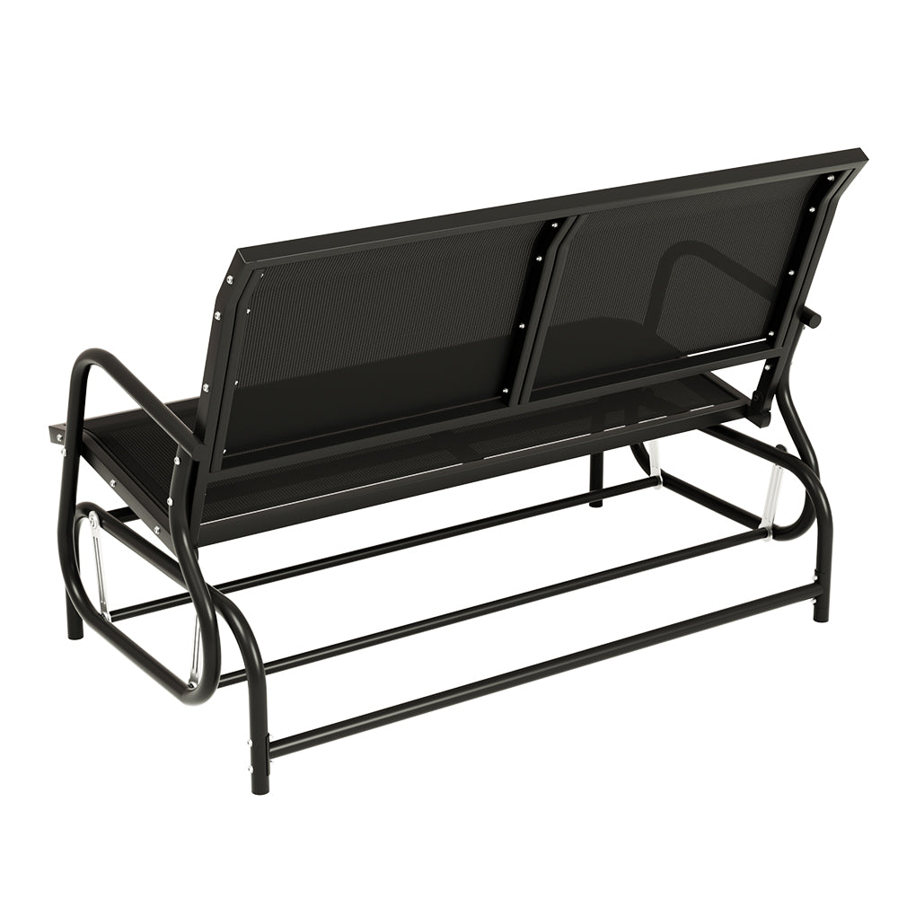 Outdoor Swinging Garden Bench Seat Rocking Chair Loveseat - Black Homecoze