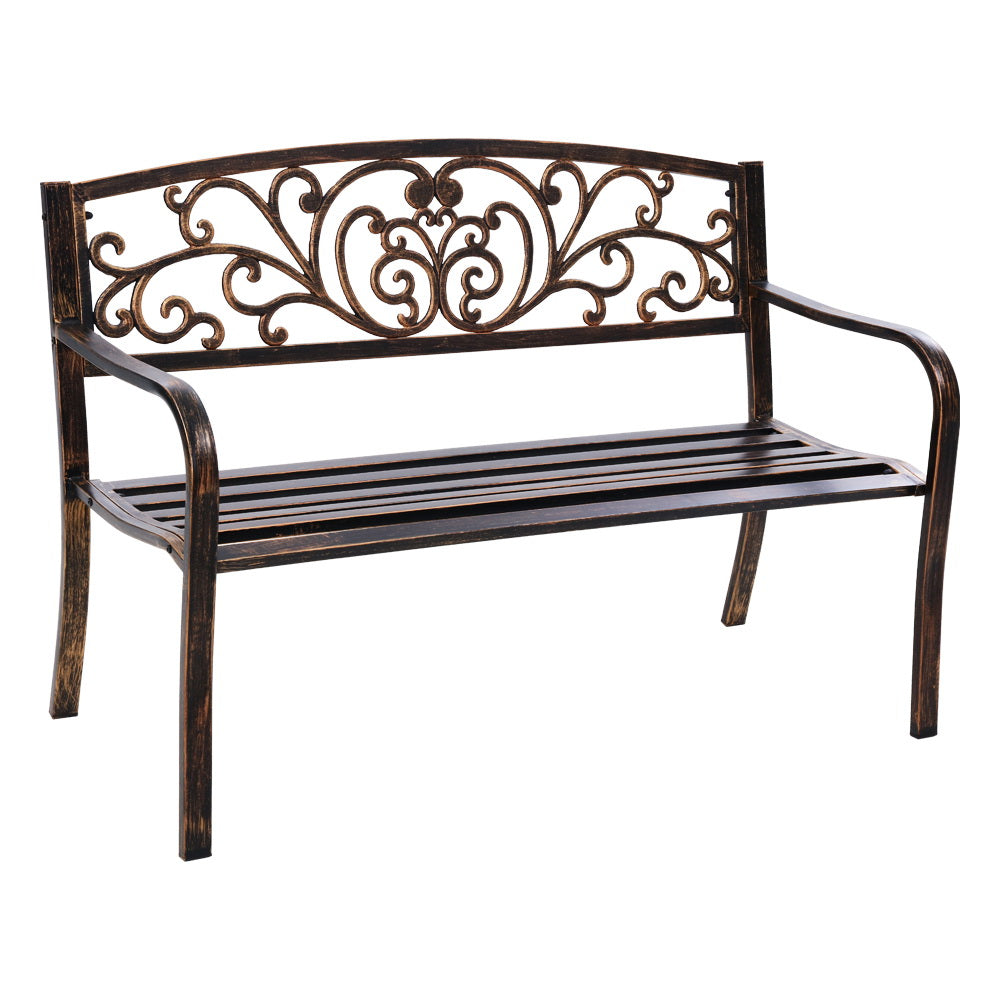 Cast Iron Garden Bench - Bronze - Homecoze