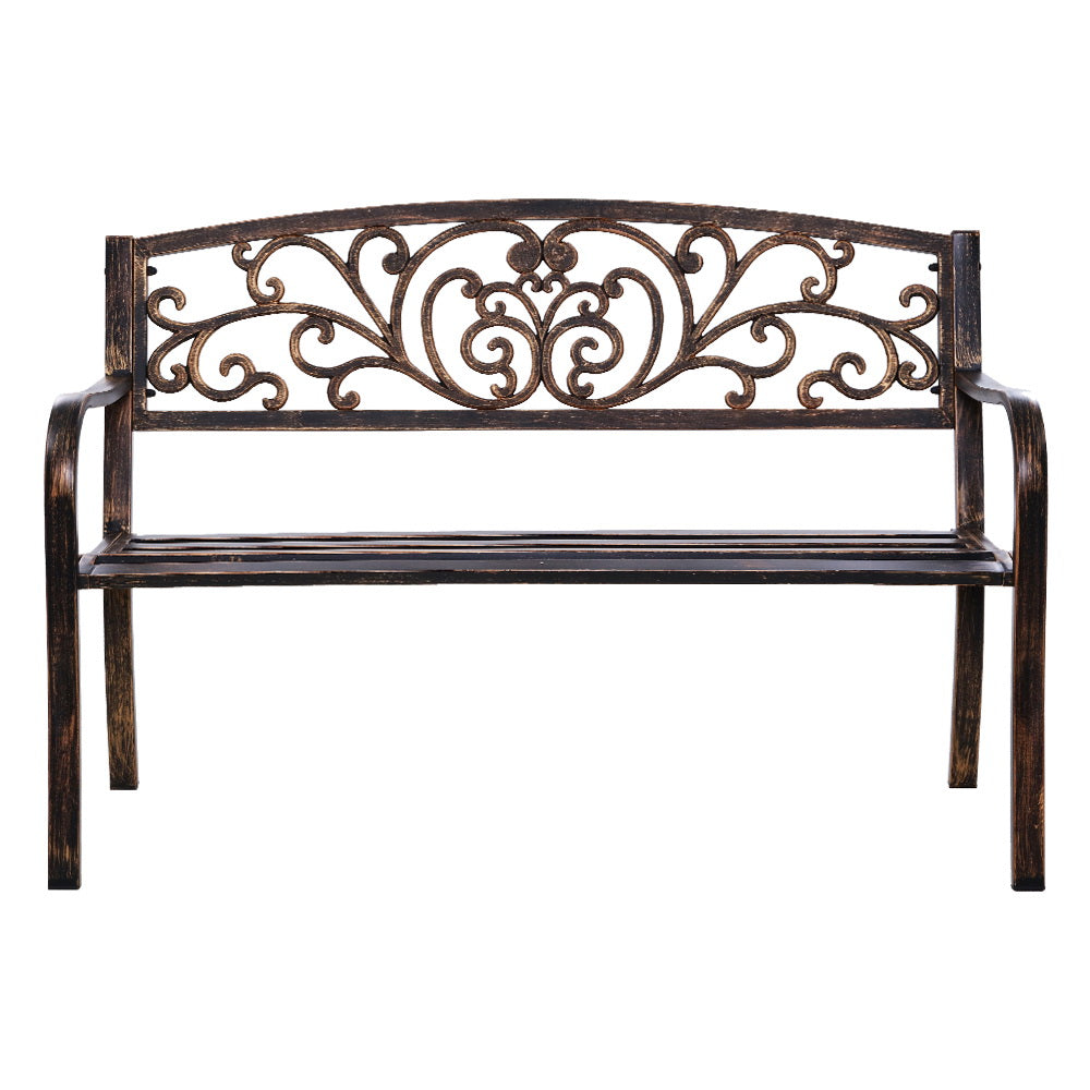 Cast Iron Garden Bench - Bronze - Homecoze