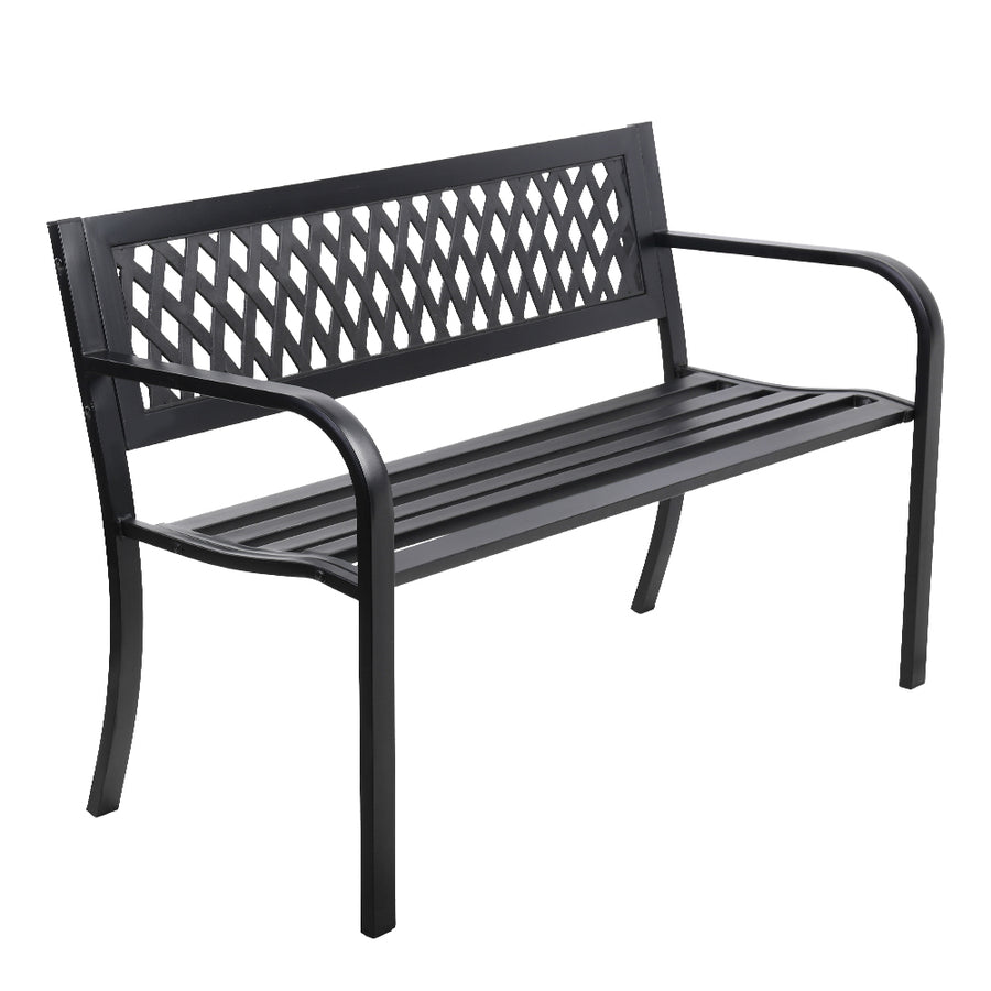 Steel Modern Garden Bench - Black Homecoze