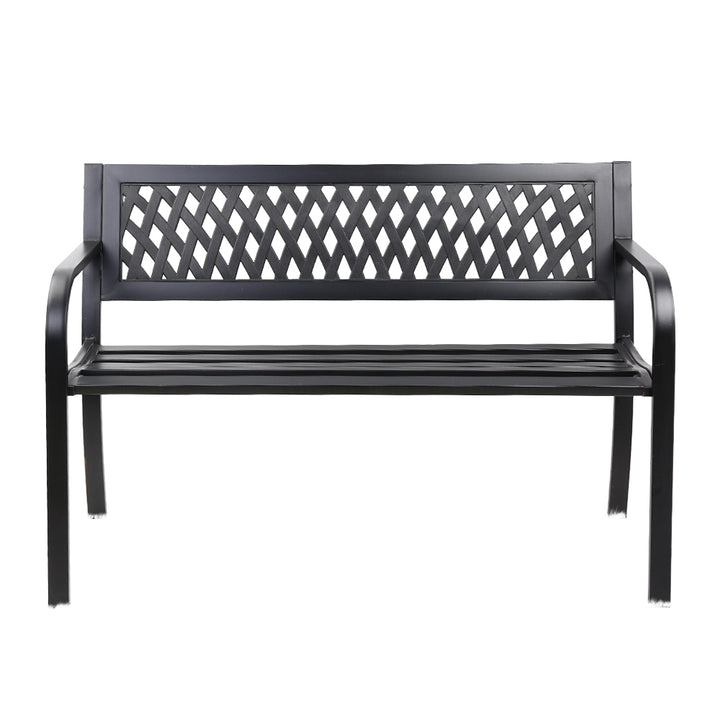 Steel Modern Garden Bench - Black Homecoze