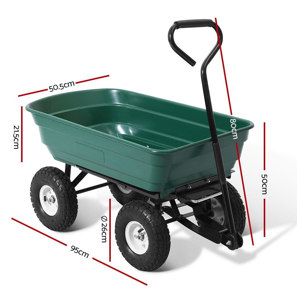 75L Garden Dump Cart - Green Homecoze