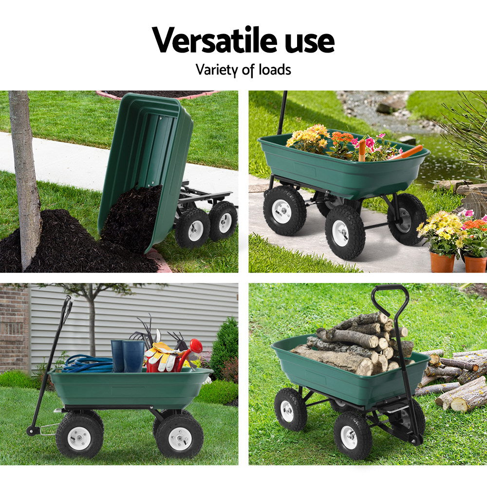 75L Garden Dump Cart - Green Homecoze