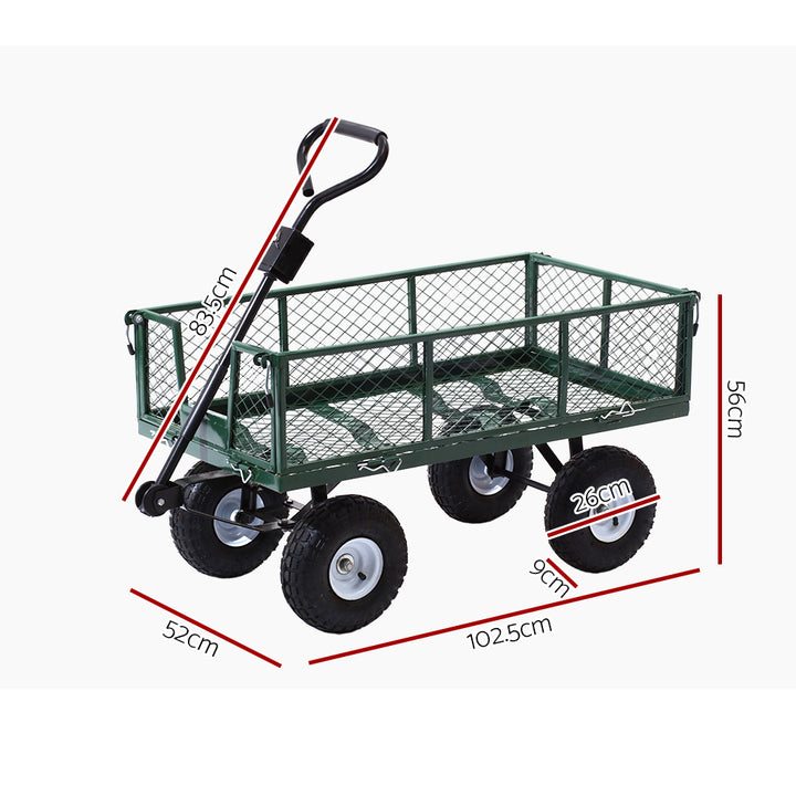 Mesh Garden Steel Cart - Green Homecoze