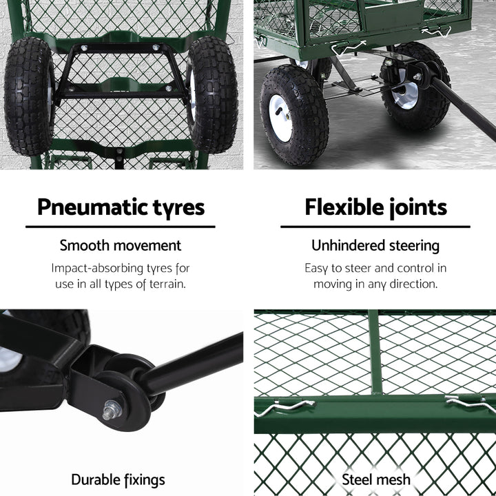 Mesh Garden Steel Cart - Green Homecoze