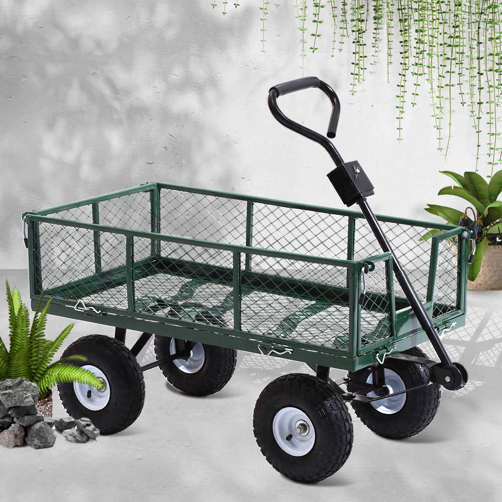 Mesh Garden Steel Cart - Green Homecoze