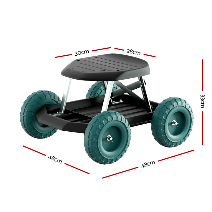 Garden Cart Rolling Stool with Wheels Gardening Helper Homecoze