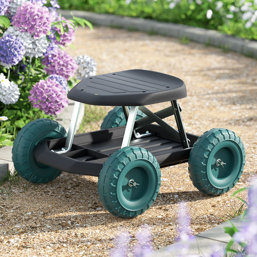 Garden Cart Rolling Stool with Wheels Gardening Helper Homecoze