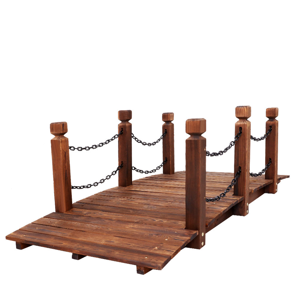 Garden Decor Wooden Rustic Chain Bridge 160cm Homecoze