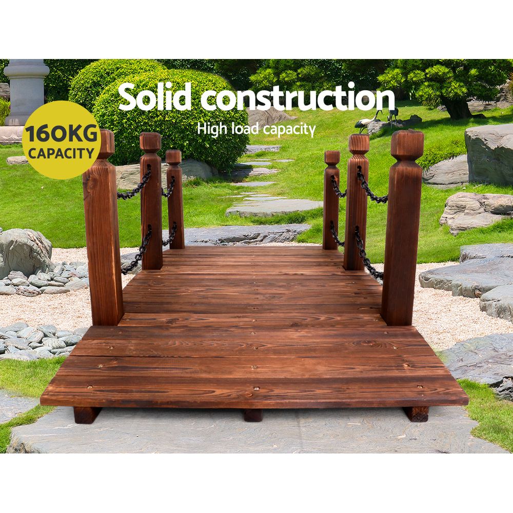 Garden Decor Wooden Rustic Chain Bridge 160cm Homecoze