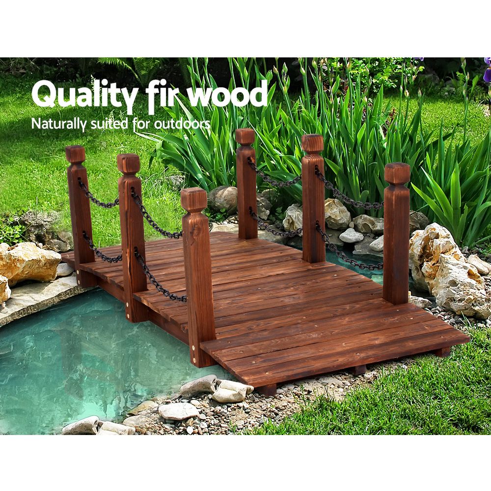 Garden Decor Wooden Rustic Chain Bridge 160cm Homecoze