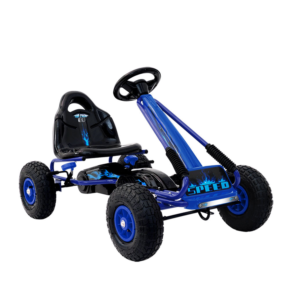Kids Pedal Go Kart Racing Ride On Car - Blue Homecoze