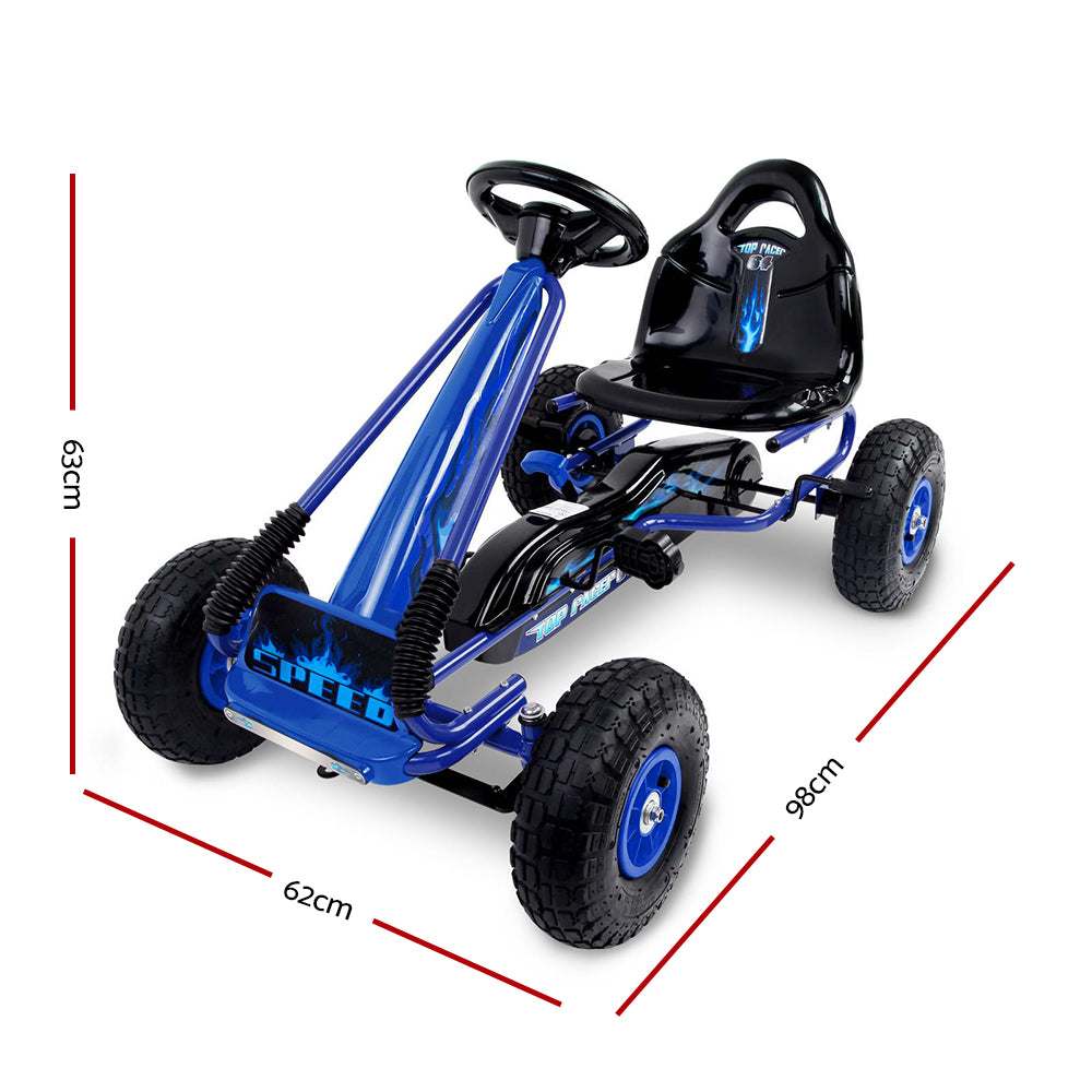 Kids Pedal Go Kart Racing Ride On Car - Blue Homecoze
