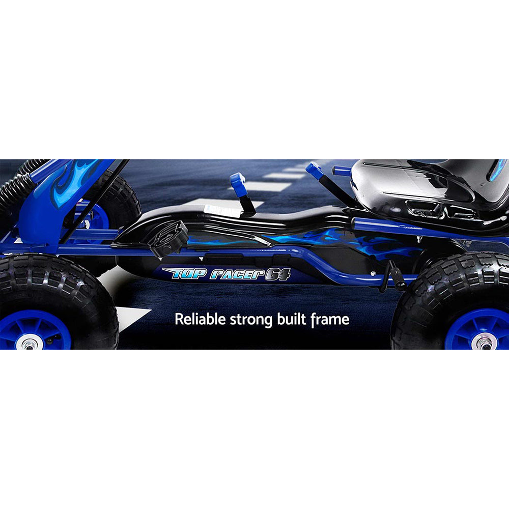 Kids Pedal Go Kart Racing Ride On Car - Blue Homecoze