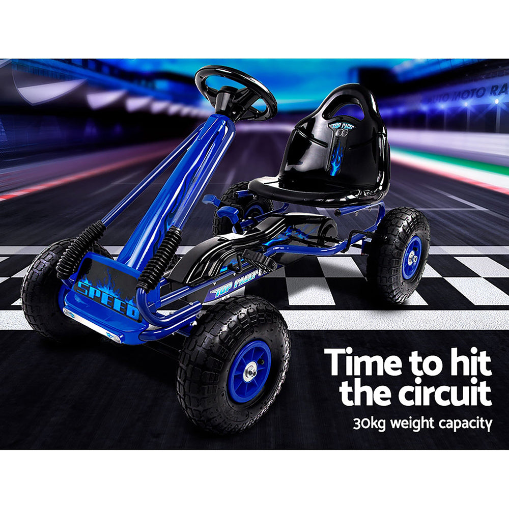 Kids Pedal Go Kart Racing Ride On Car - Blue Homecoze