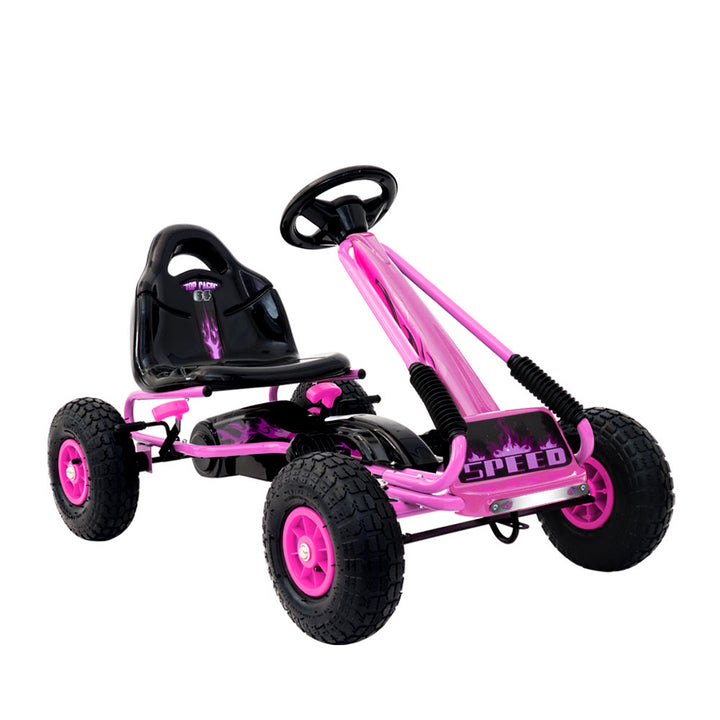 Kids Pedal Go Kart Racing Ride On Car - Pink Homecoze