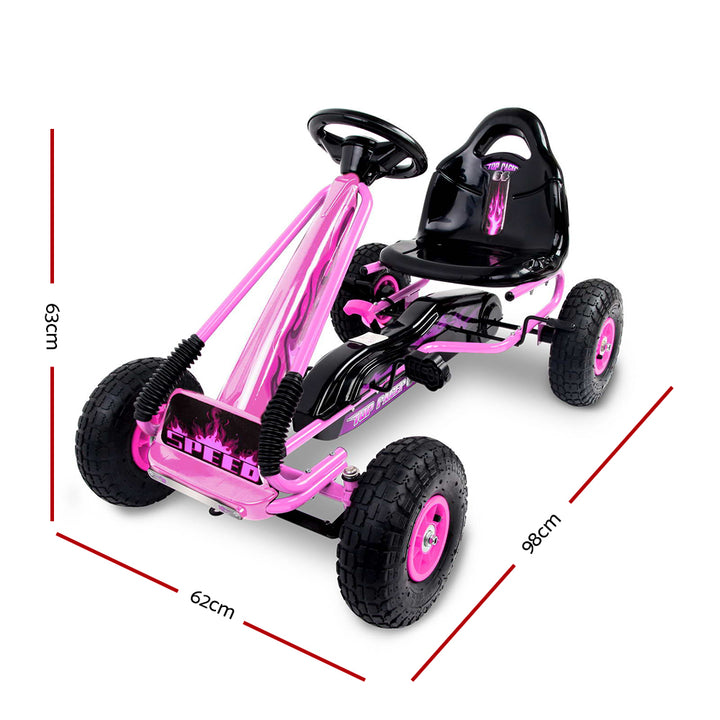 Kids Pedal Go Kart Racing Ride On Car - Pink Homecoze