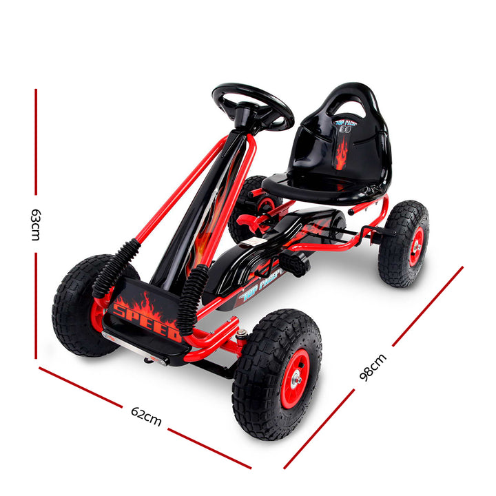 Kids Pedal Go Kart Racing Ride On Car - Red Homecoze