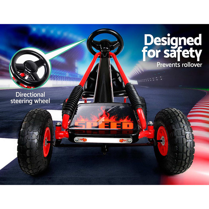 Kids Pedal Go Kart Racing Ride On Car - Red Homecoze