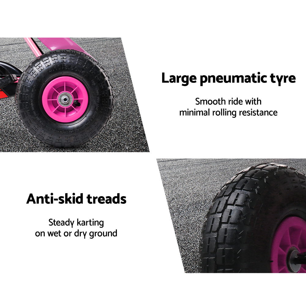 Kids Pedal Go Kart Car Ride On Toys Racing Bike Rubber Tyre Adjustable Seat Homecoze