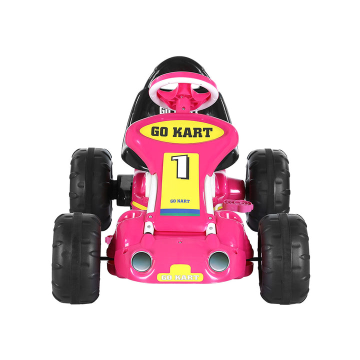 Kids Pedal Go Kart Racing Style Ride On Toy Plastic Tyre - Pink Homecoze