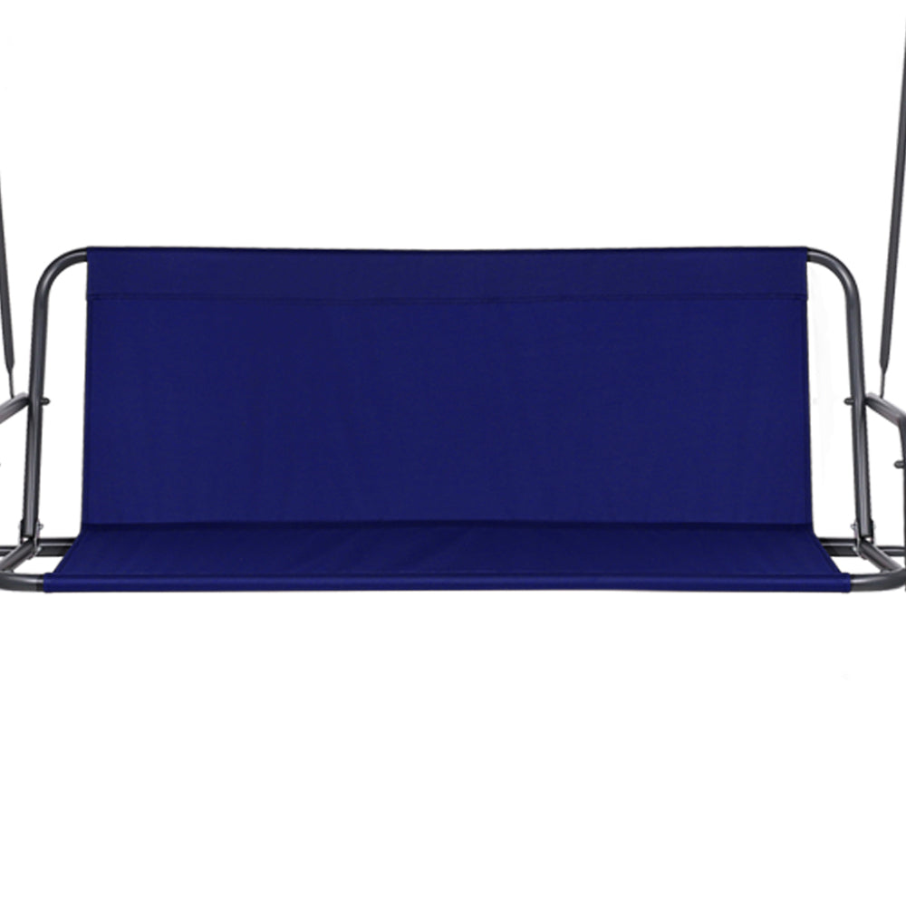 Outdoor Swing Chair 3 Seater Bench Seat with Canopy - Navy - Homecoze