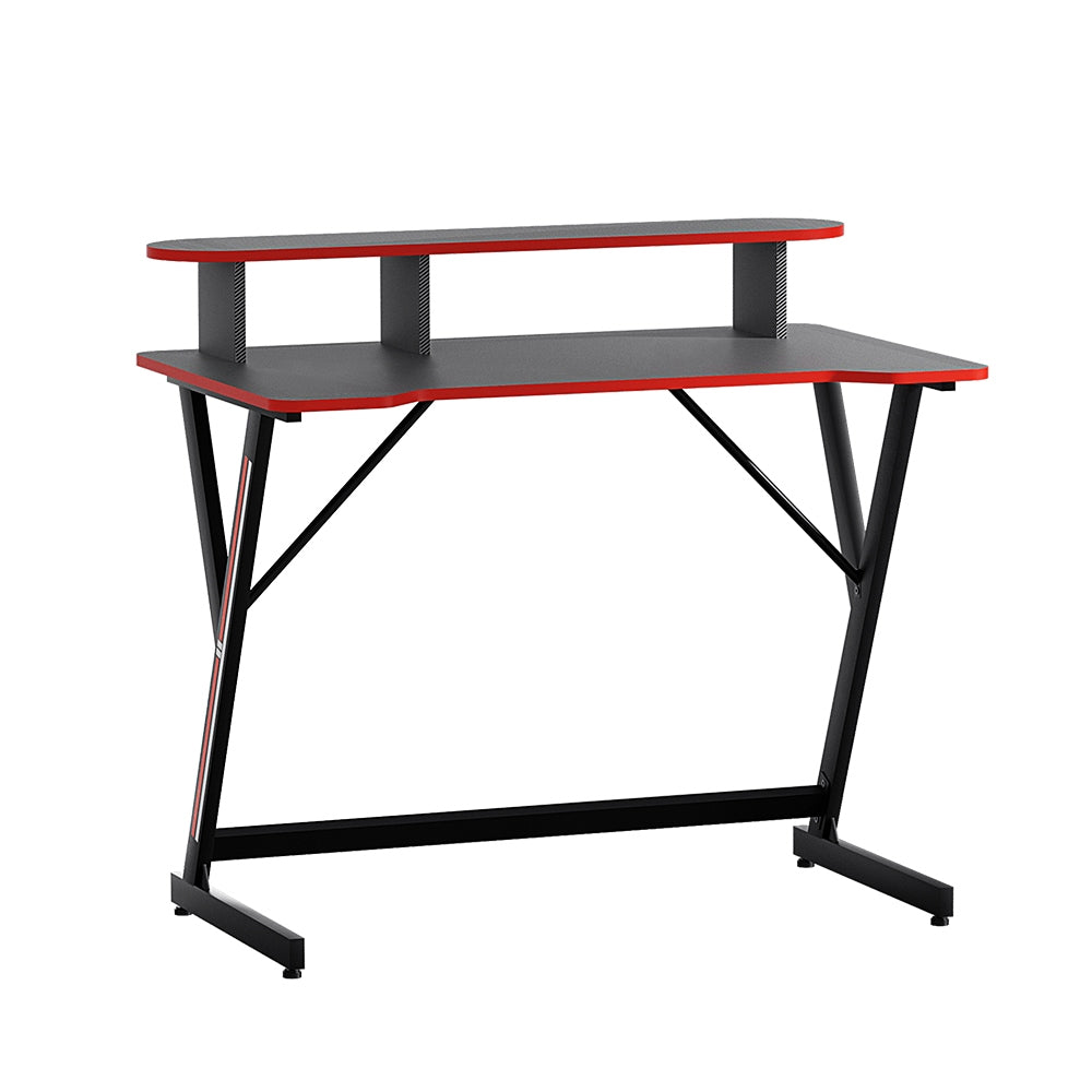 Gaming Steel Frame Compact Computer Desk with Monitor Shelf - 100CM Homecoze