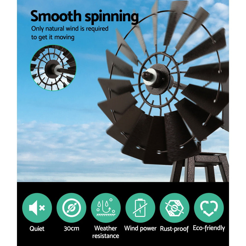 Garden Decor Windmill 120cm Metal Outdoor Ornament Homecoze