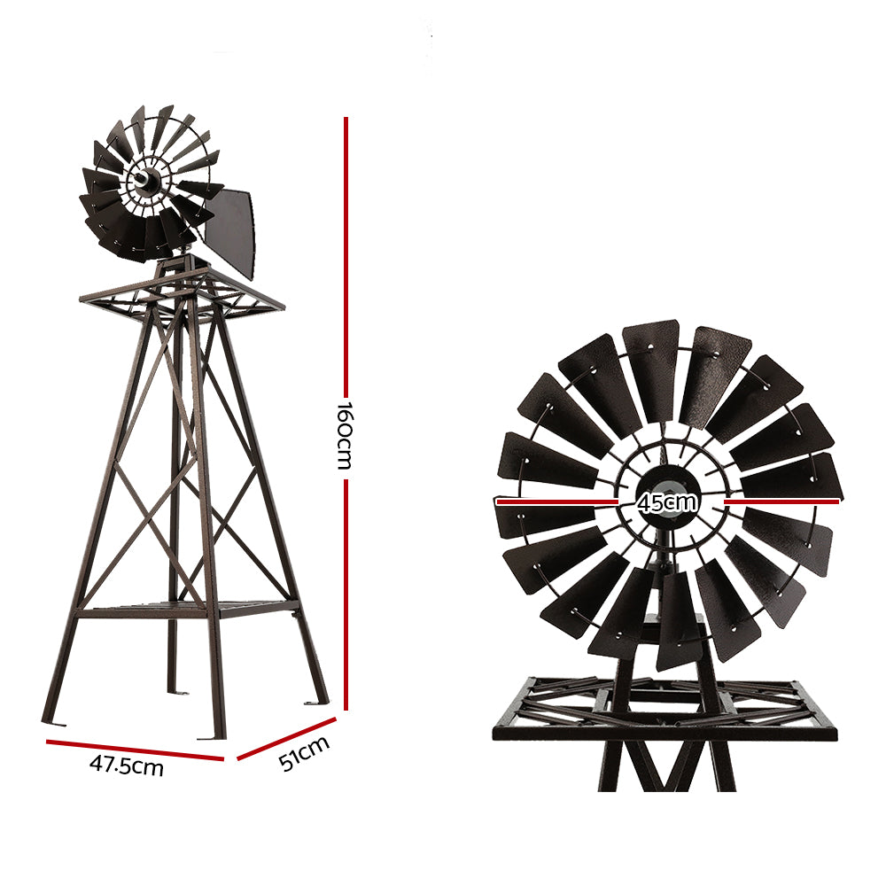 Garden Decor Windmill 160cm Metal Outdoor Ornament Homecoze