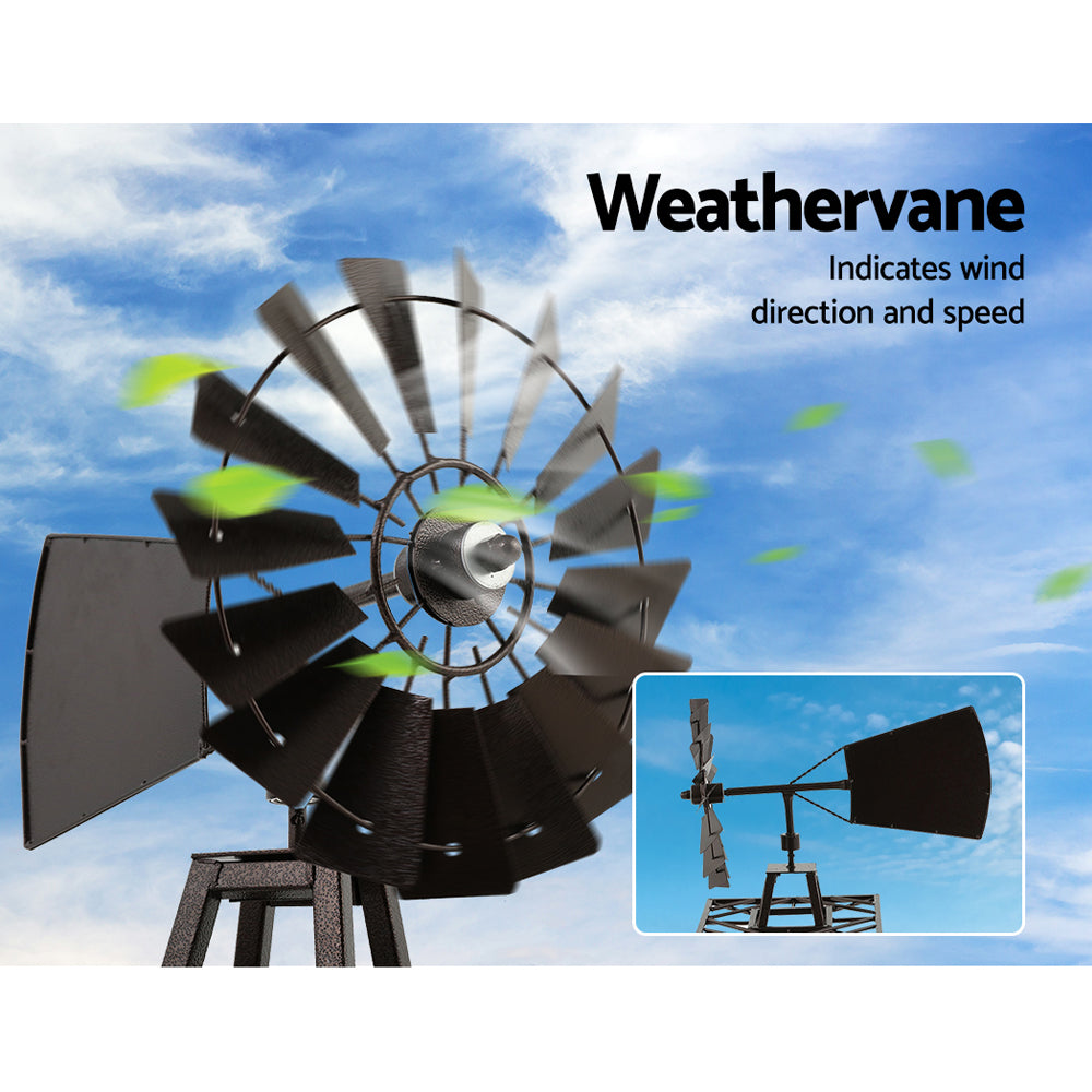 Garden Decor Windmill 160cm Metal Outdoor Ornament Homecoze
