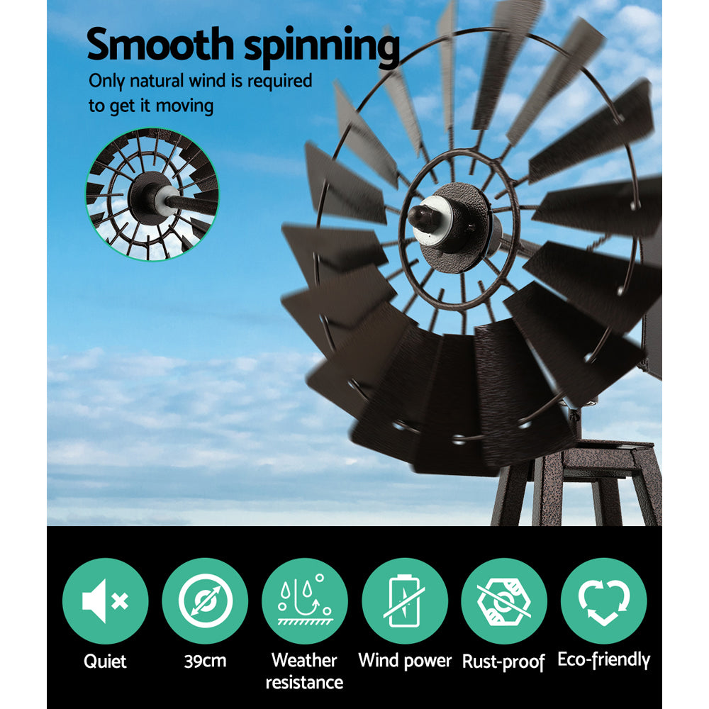 Garden Decor Windmill 160cm Metal Outdoor Ornament Homecoze