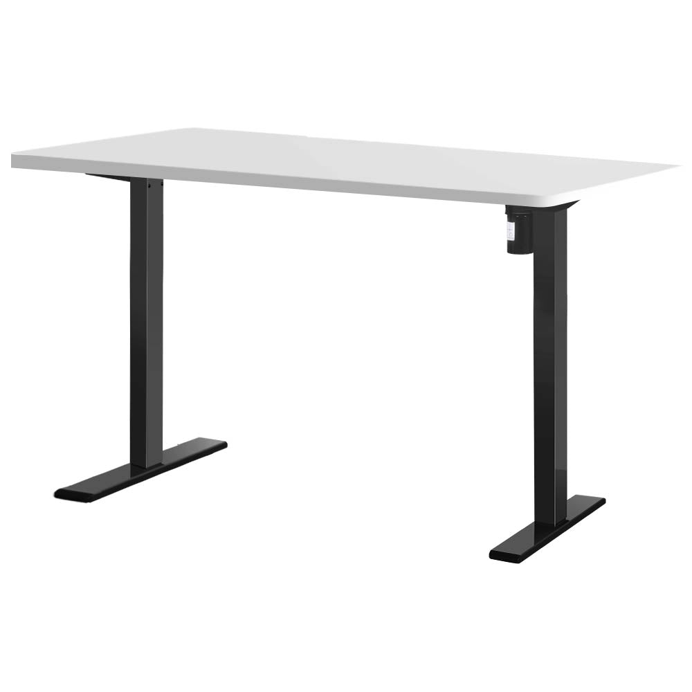 Electric Height Adjustable Standing Desk - Black Frame with 140cm White Top Homecoze