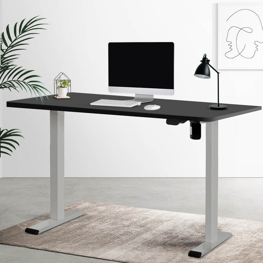 Electric Height Adjustable Standing Desk - Grey Frame with 120cm Black Top Homecoze