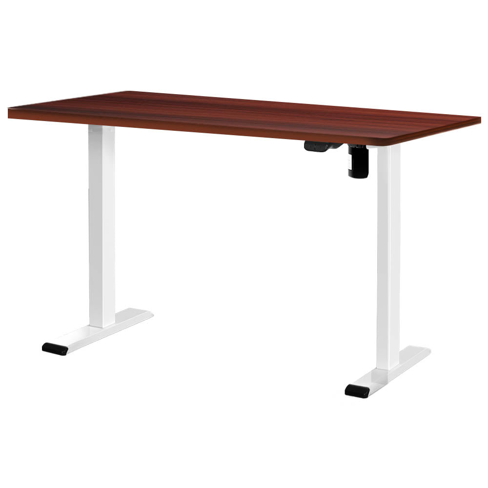 Electric Height Adjustable Standing Desk - White Frame with 120cm Walnut Top Homecoze