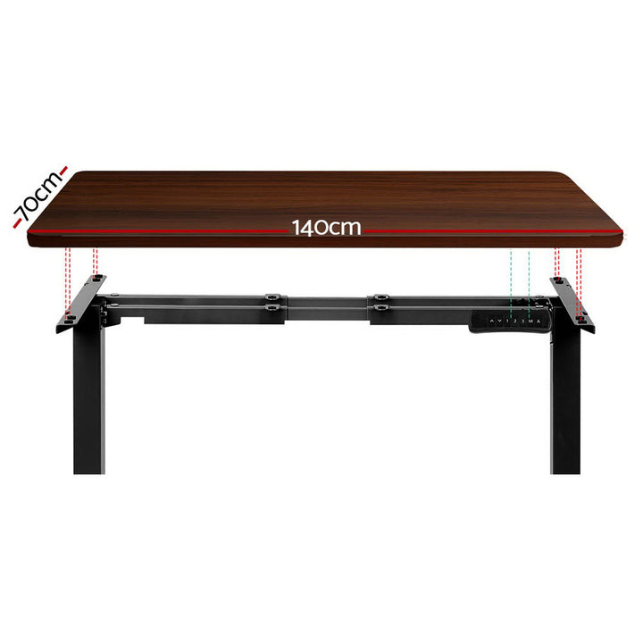 Dual Motor Electric Standing Desk - Black Frame with 140cm Walnut Top Homecoze